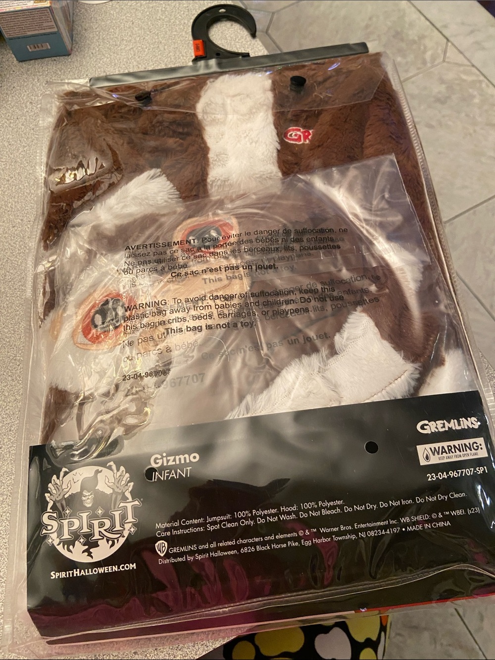 Spirit Gizmo Infant Plush Costume - Brown & White - Picture 3 of 4